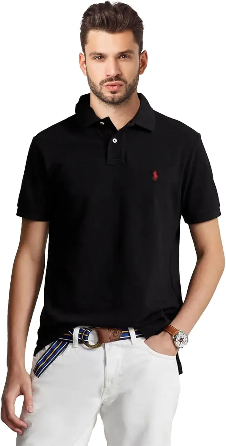 Men's Custom Classic Polo Shirt Short Sleeve for Outdoor Golf Tennis Polo 2 Buttons Tops-Proudly of U.S Polo
