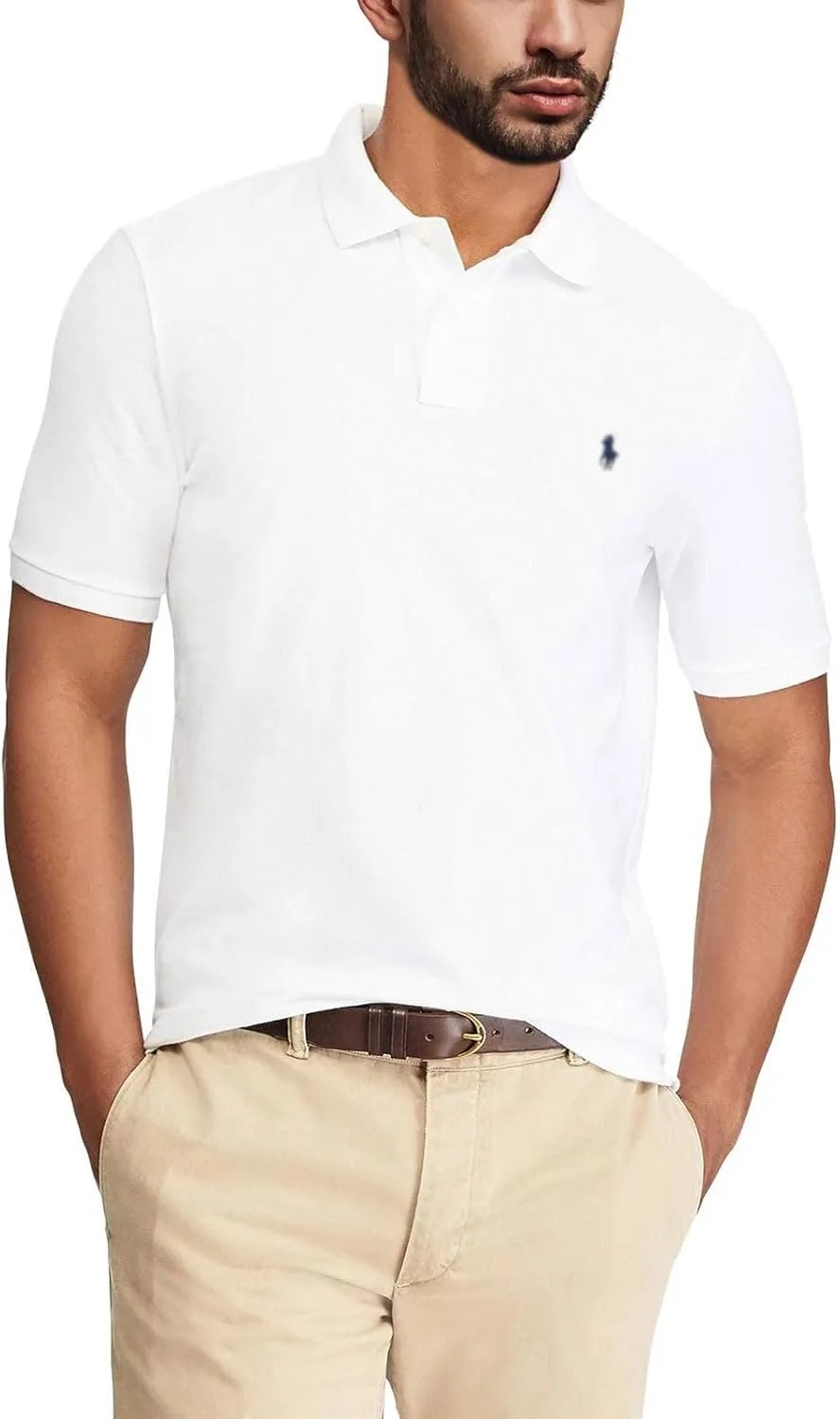 Men's Custom Classic Polo Shirt Short Sleeve for Outdoor Golf Tennis Polo 2 Buttons Tops-Proudly of U.S Polo