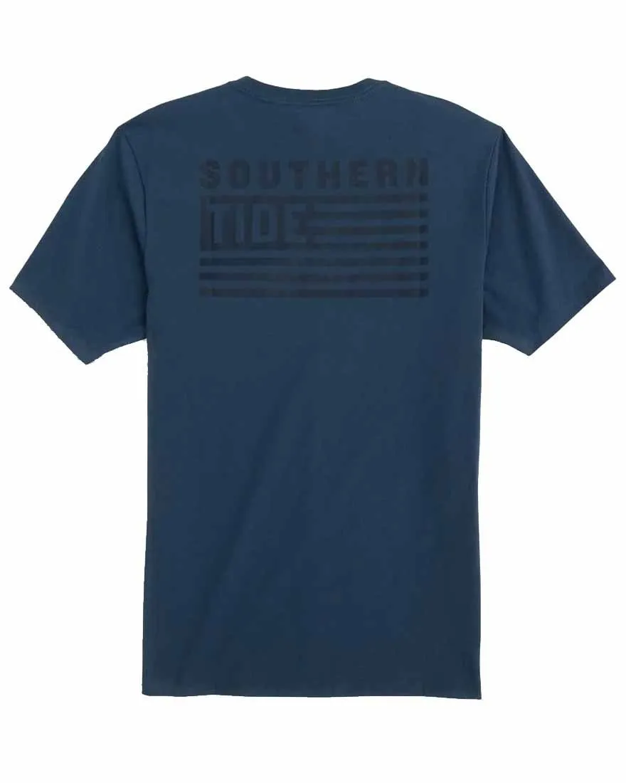 Mens Short Sleeve Tonal Southern Tide Flag Tee