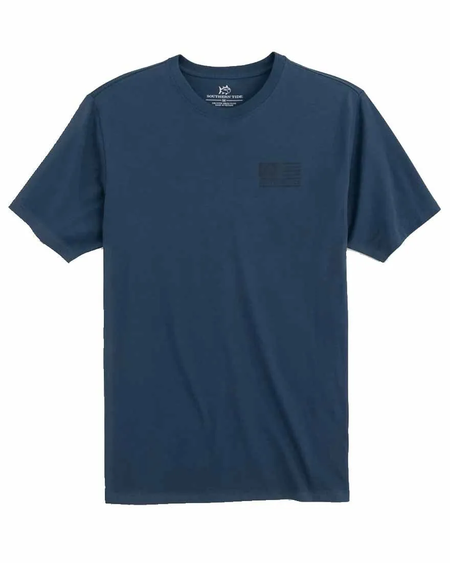 Mens Short Sleeve Tonal Southern Tide Flag Tee