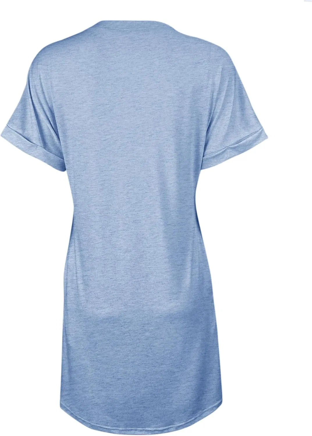 Minclouse Women's Casual Cap Short Sleeves Mini Dresses Cute Pleated T Shirt Dress with Pockets