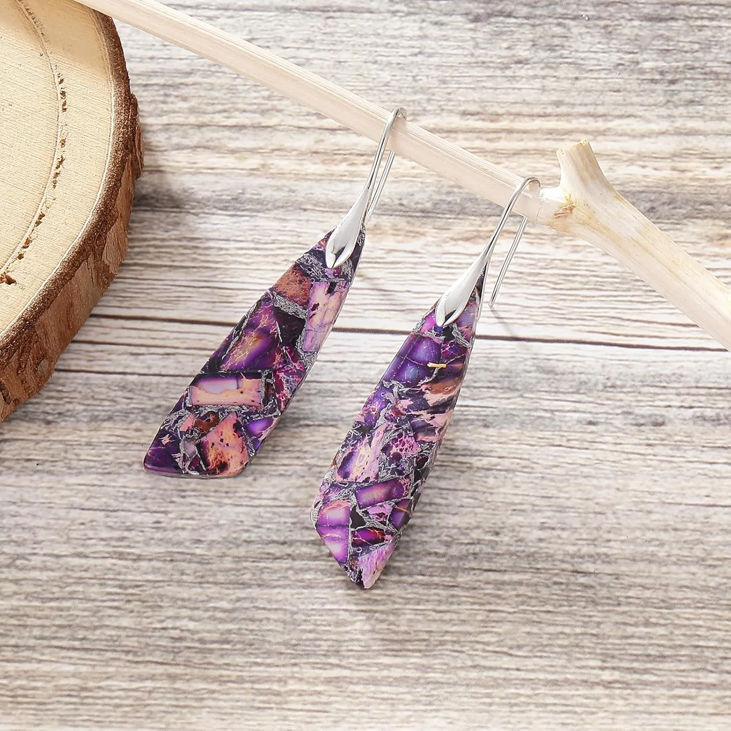 MJartoria Stone Earrings for Women Trendy Vintage Dangle Earrings Drop Earrings Statement Earrings Jewelry Gifts