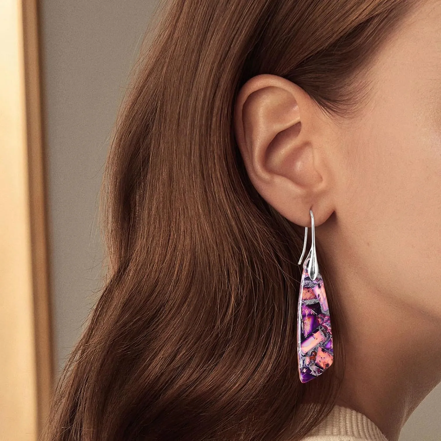 MJartoria Stone Earrings for Women Trendy Vintage Dangle Earrings Drop Earrings Statement Earrings Jewelry Gifts