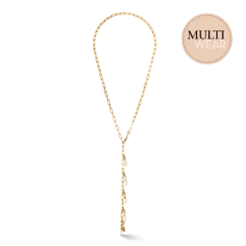 Modern chain necklace with freshwater pearl charms gold