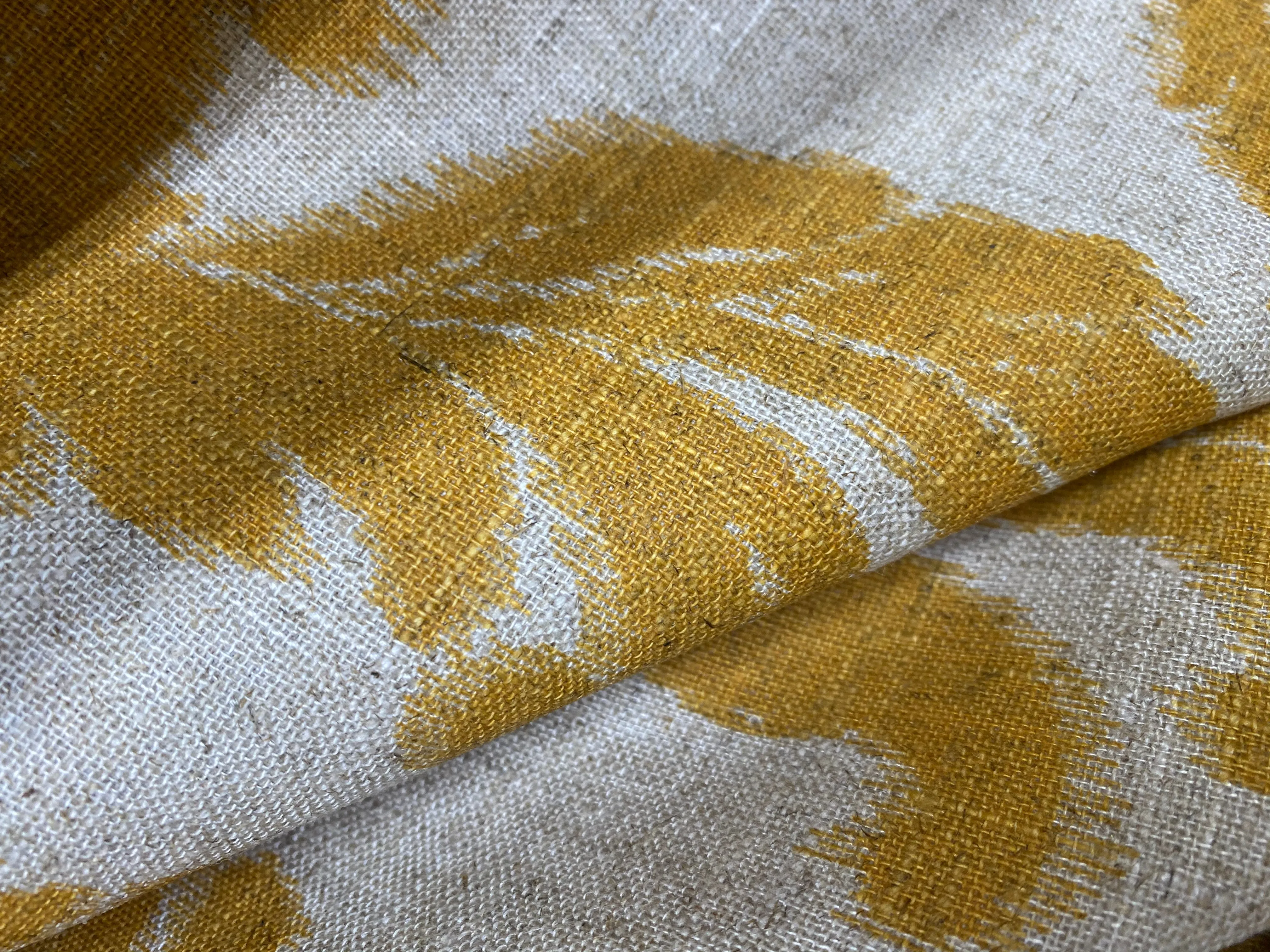 NEW Lady Lily Linen Inspired Upholstery Damask Brocade Drapery Sunflower Yellow Fabric