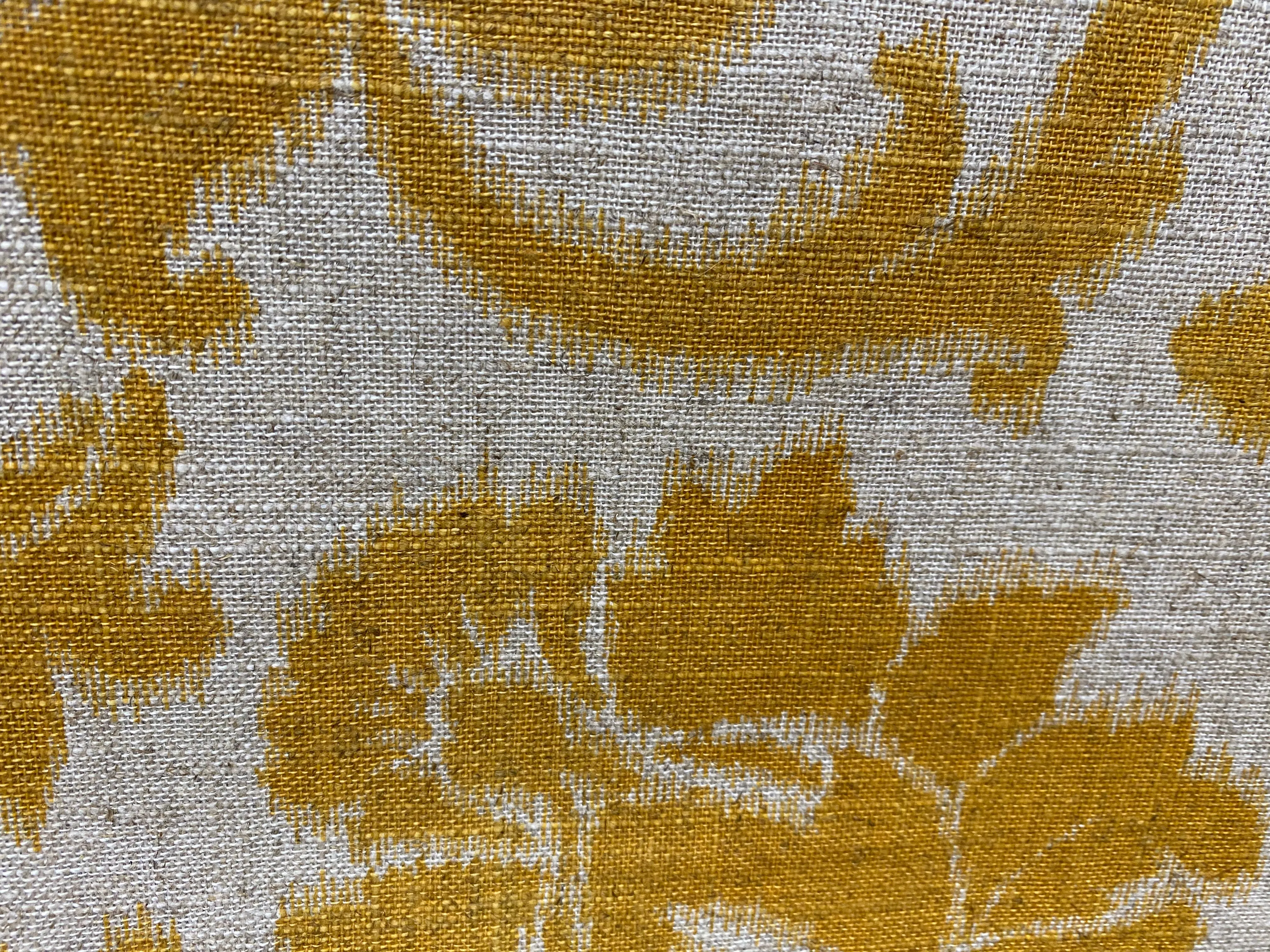 NEW Lady Lily Linen Inspired Upholstery Damask Brocade Drapery Sunflower Yellow Fabric