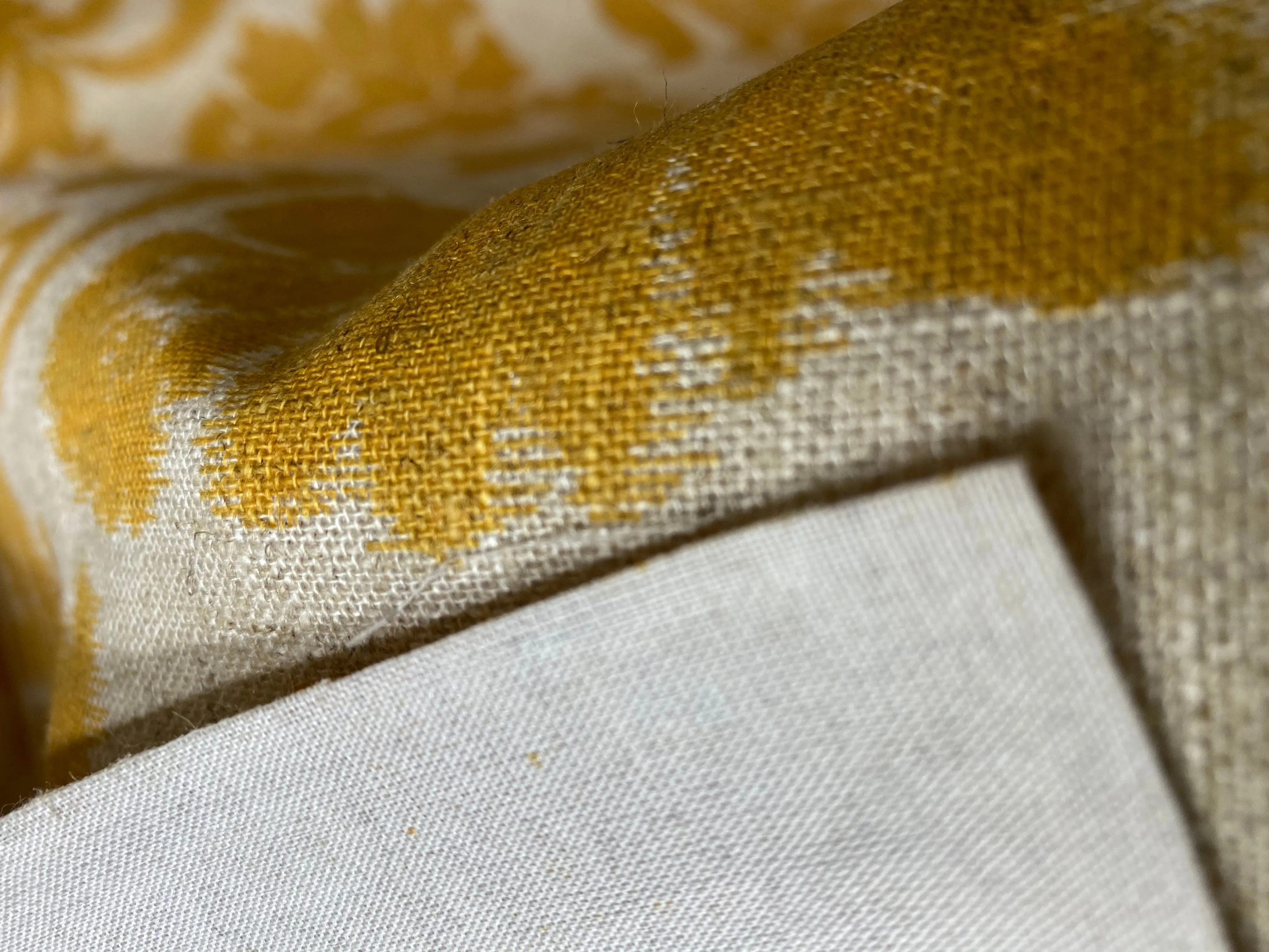 NEW Lady Lily Linen Inspired Upholstery Damask Brocade Drapery Sunflower Yellow Fabric