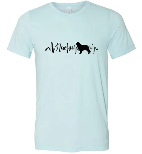 Newfie Heartbeat Unisex Short Sleeve Shirt Black