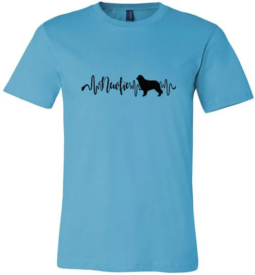 Newfie Heartbeat Unisex Short Sleeve Shirt Black