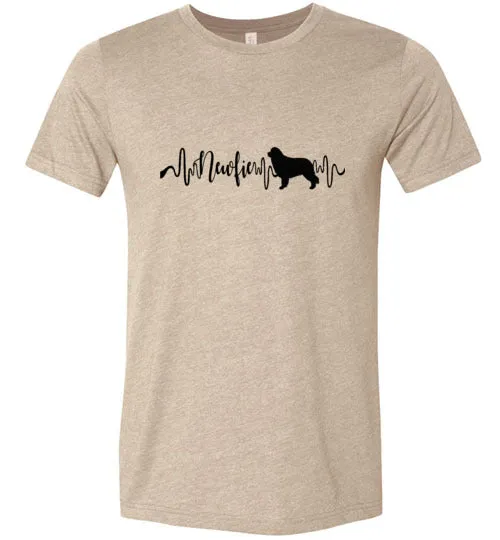 Newfie Heartbeat Unisex Short Sleeve Shirt Black