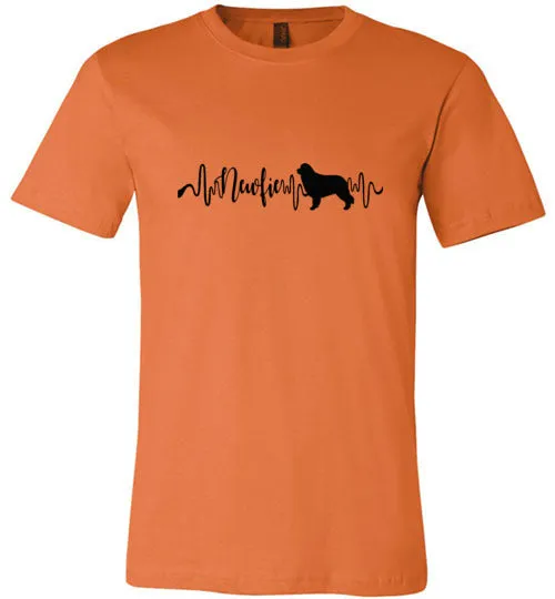 Newfie Heartbeat Unisex Short Sleeve Shirt Black