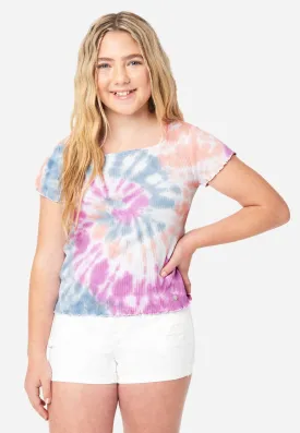 Patterned Square-Neck Tee