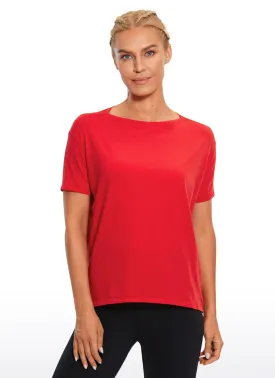 Pima Cotton Short Sleeves Boat Neck