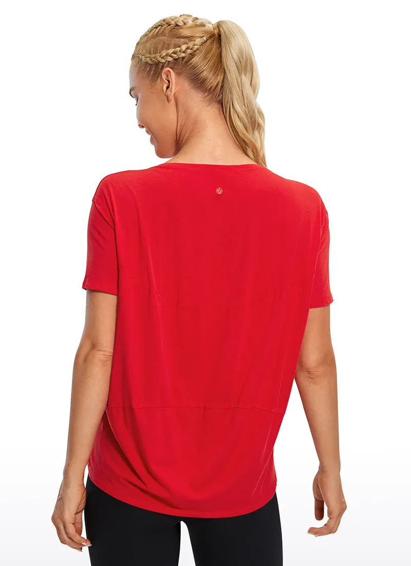 Pima Cotton Short Sleeves Boat Neck