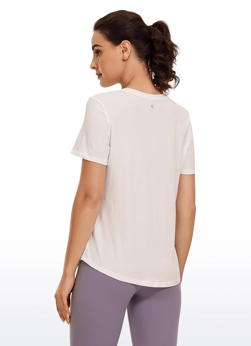 Pima Cotton Short Sleeves Round Neck