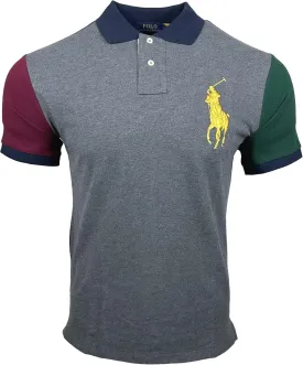 POLO RALPH LAUREN Mens Custom Slim Fit Big Pony Logo Polo Shirt (X-Large, MED FLAN H)
