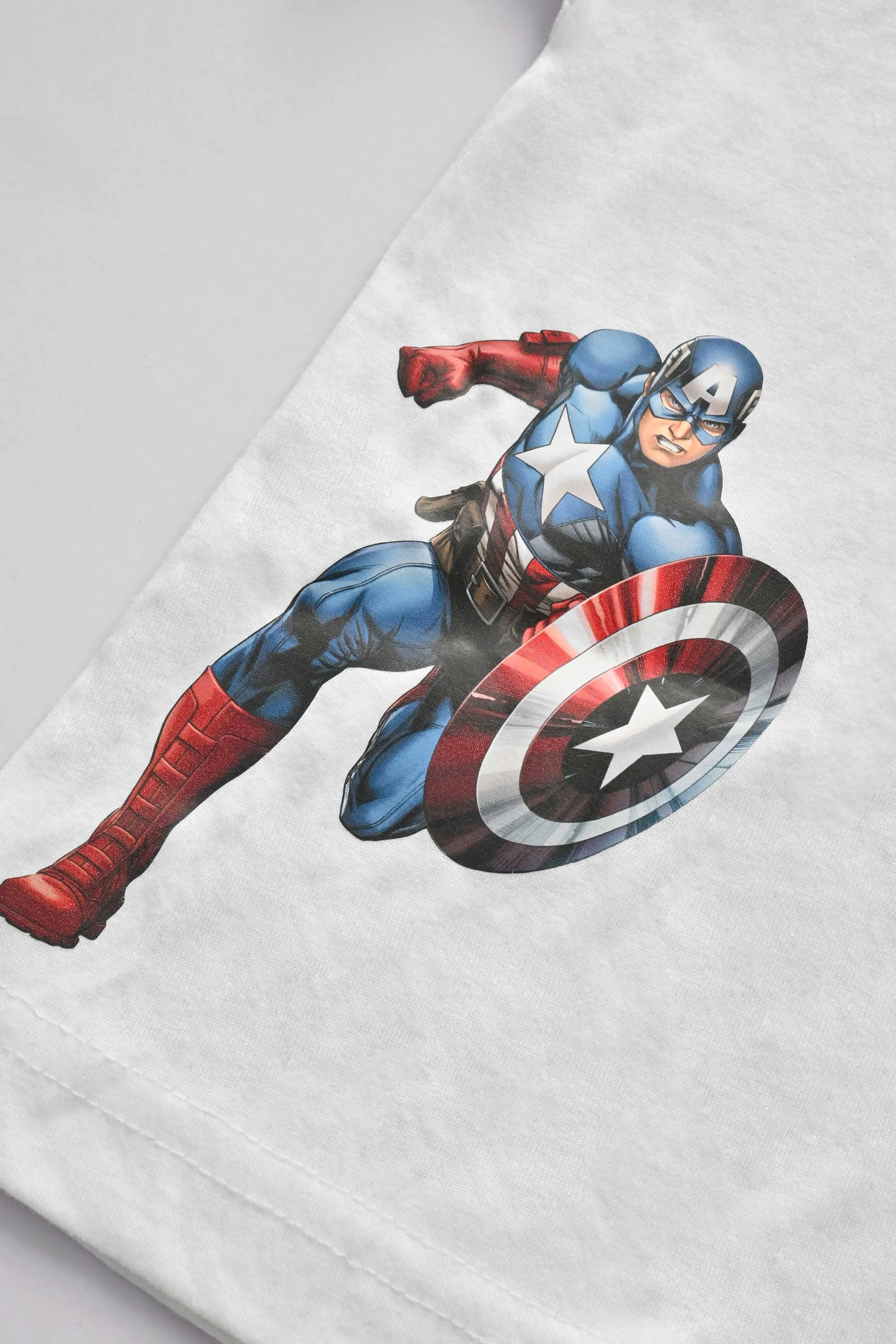 Polo Republica Boy's Superhero Captain America Printed Tee Shirt
