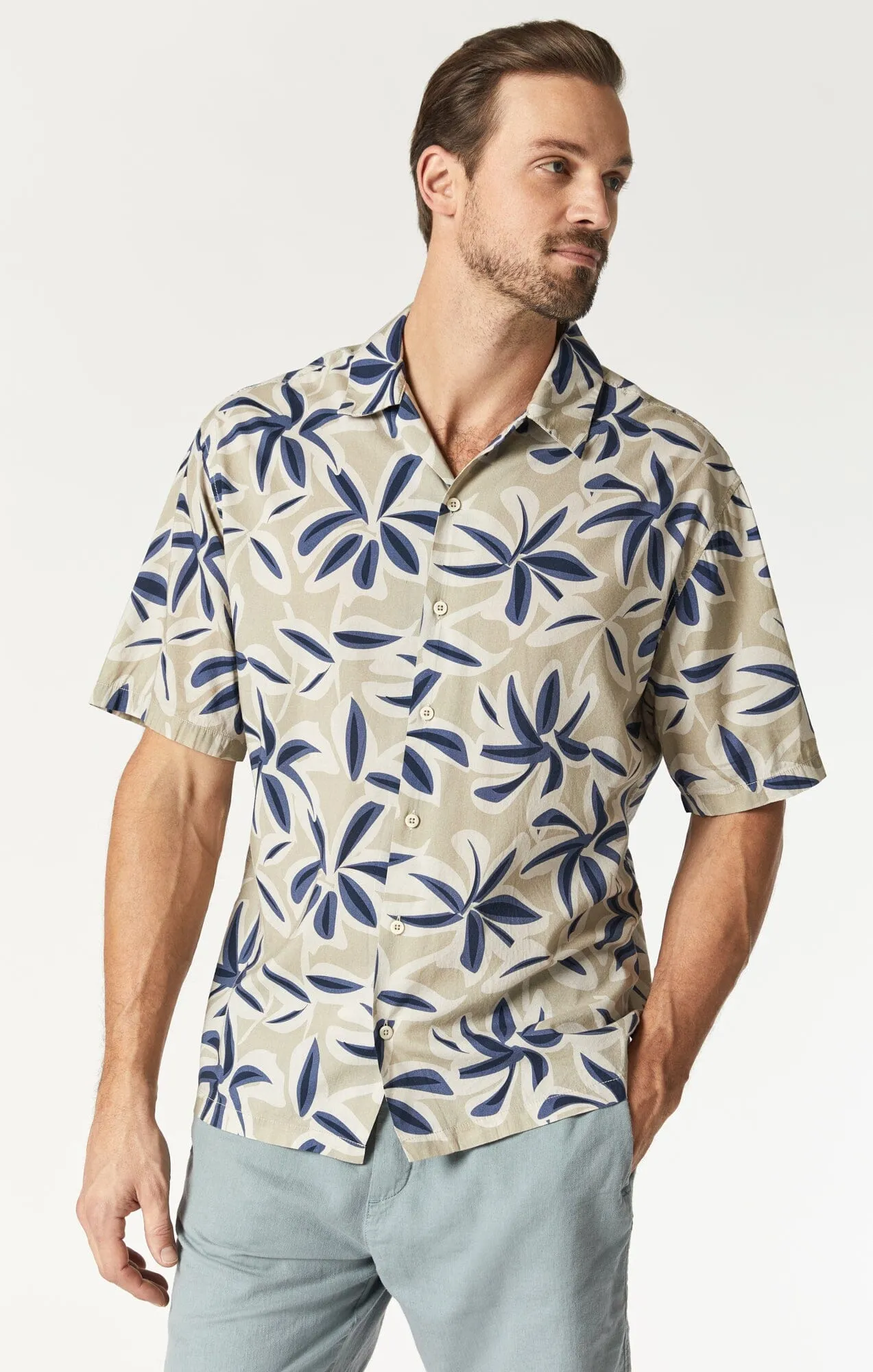 PRINTED SHIRT IN SILVER LINING