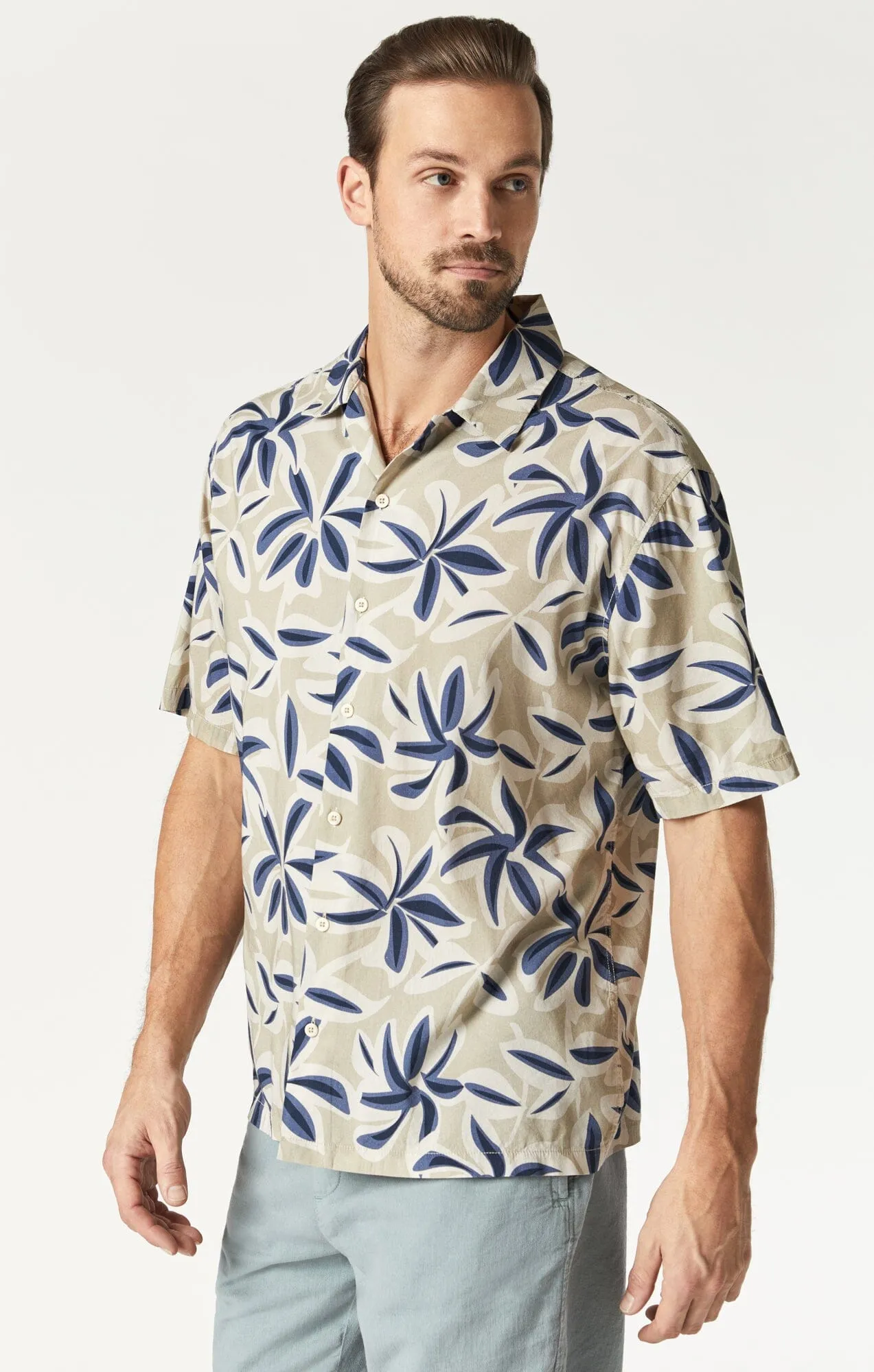 PRINTED SHIRT IN SILVER LINING