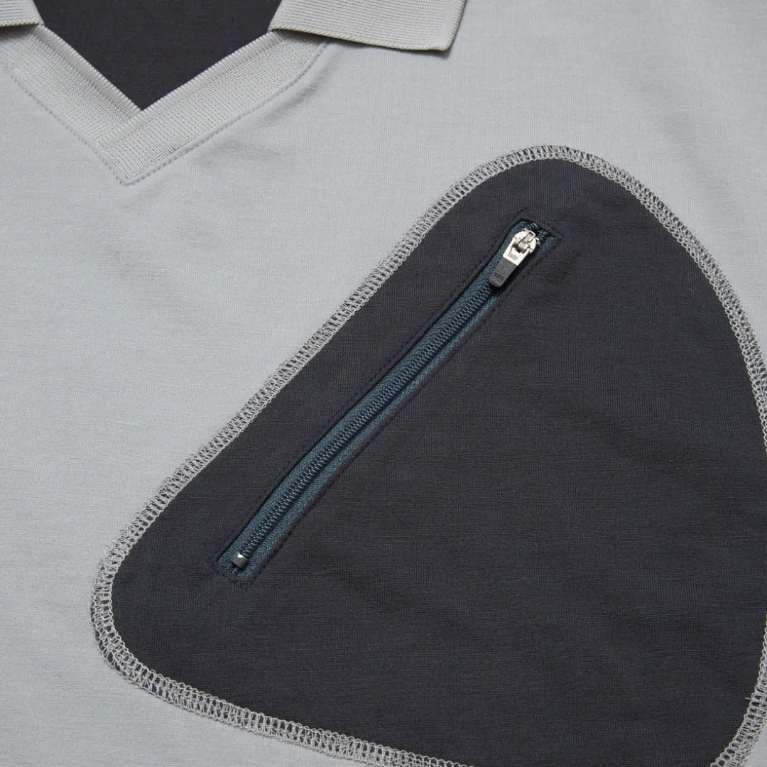 RECYCLE POLYESTER ZIP POCKET POLO SHIRT