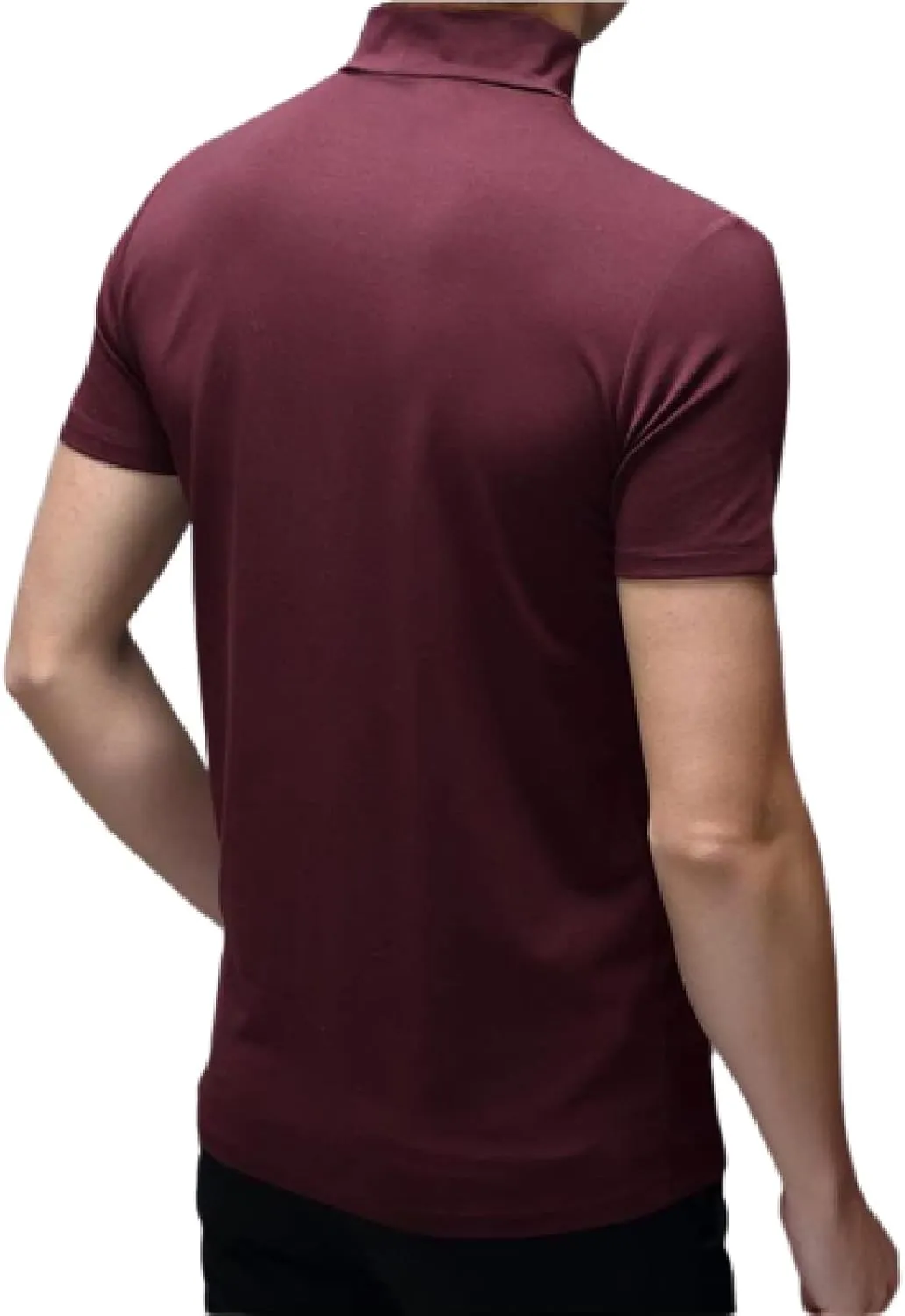 Rela Bota Mens Fashion T-Shirts Undershirts Thermal Underwear Tops Half Turtleneck Short Sleeve Slim Fit Basic Pullover Tees