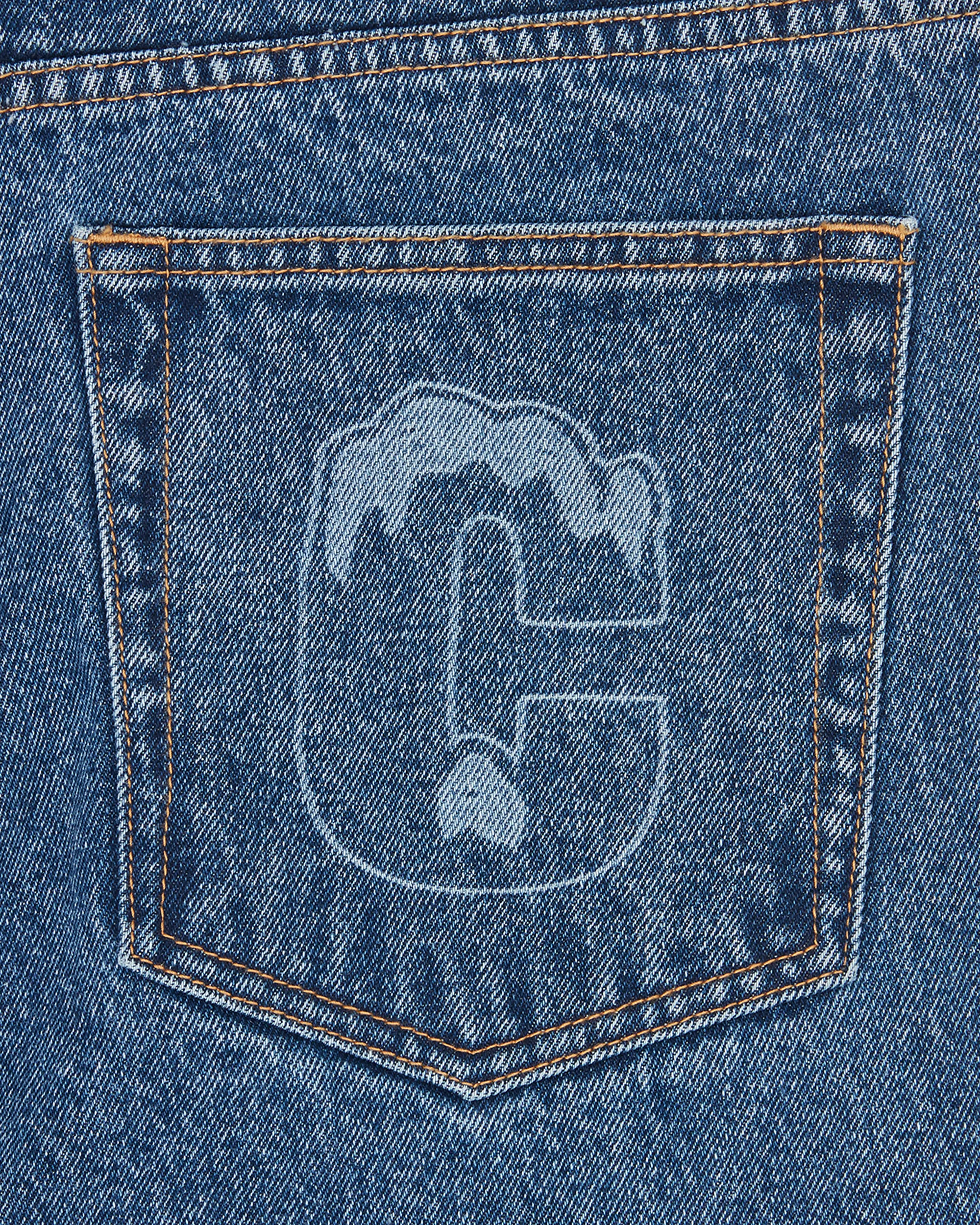 High-Performance Laser-Detailed Running Dog Denim Pants