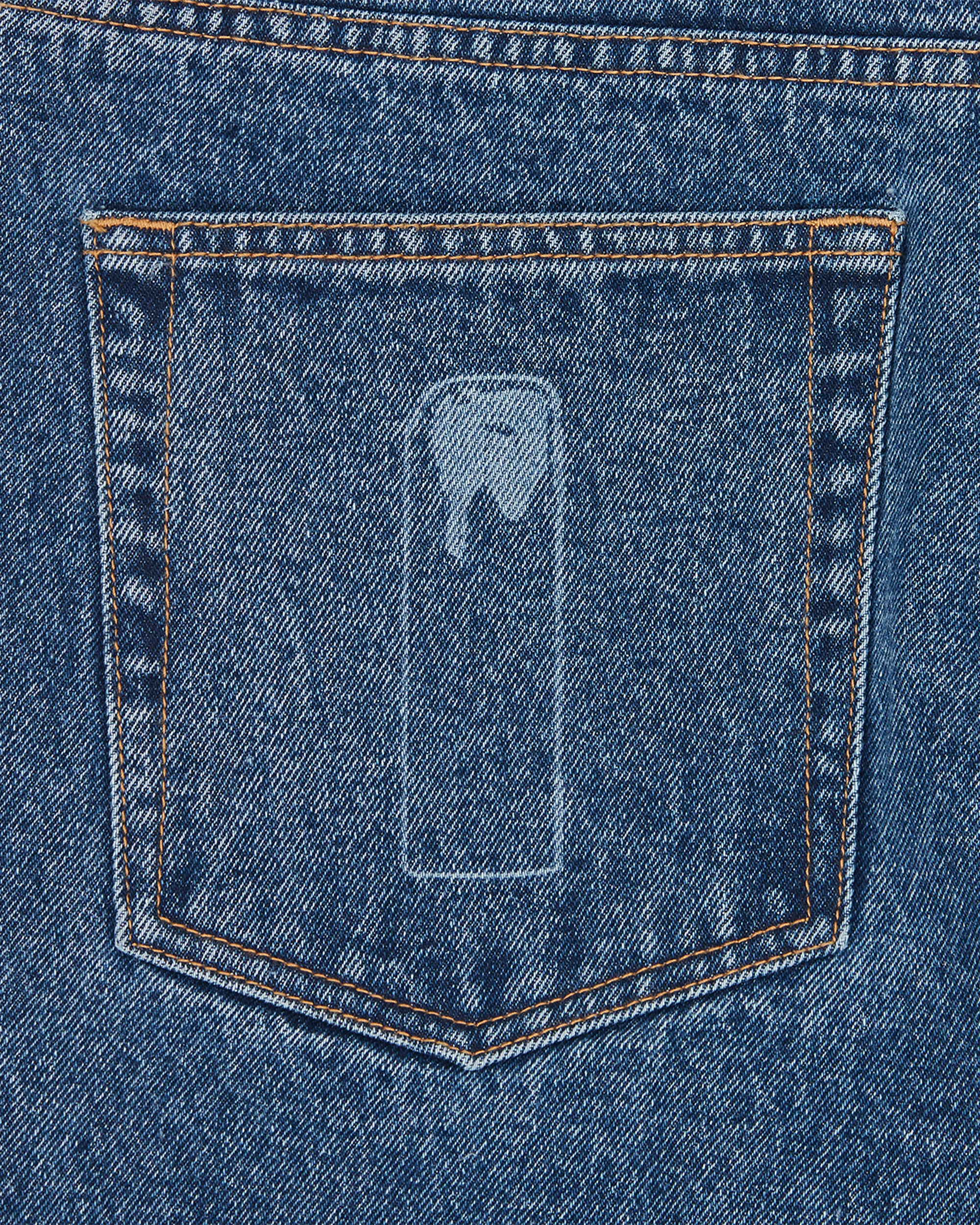 High-Performance Laser-Detailed Running Dog Denim Pants