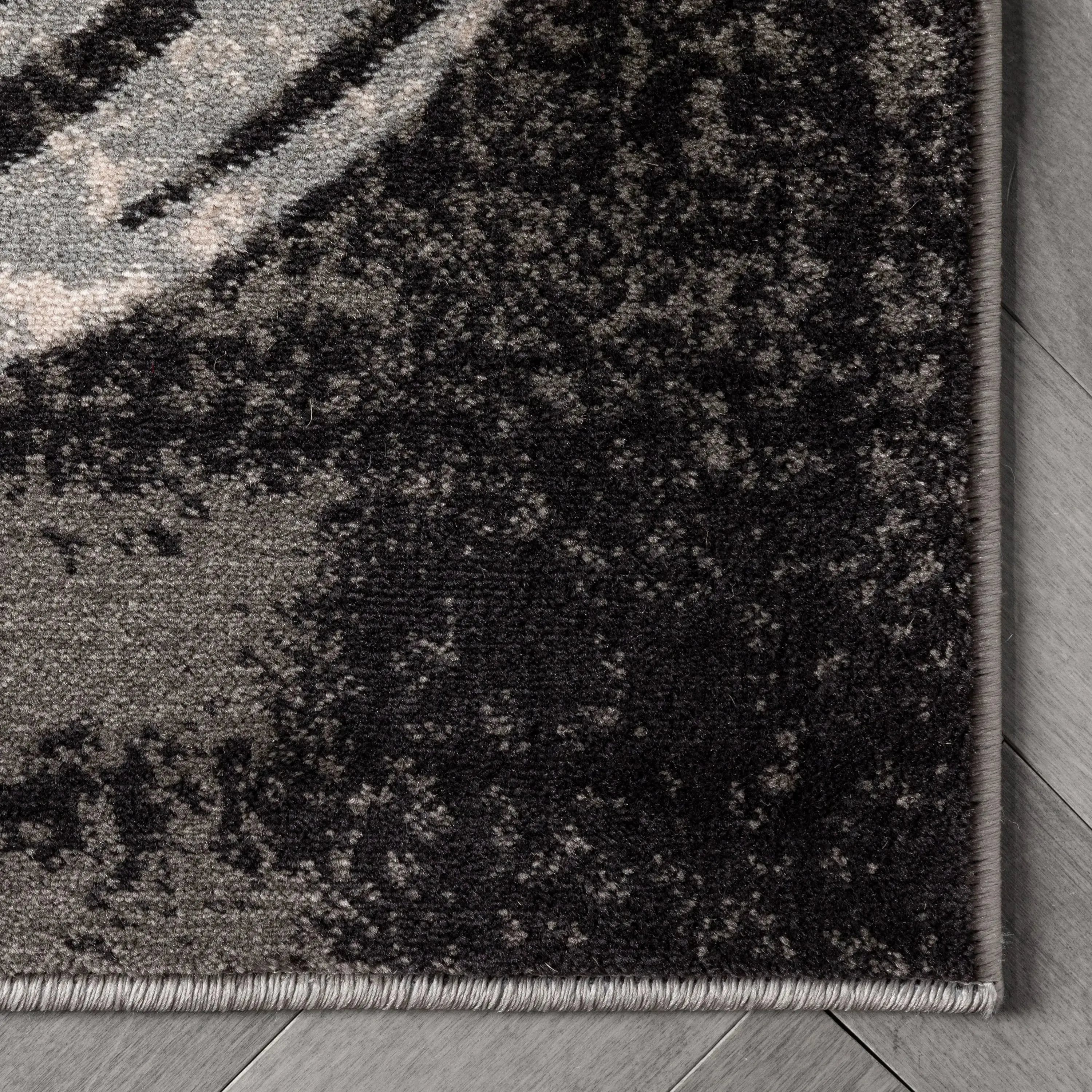Shai Modern Geometric Grey Green Rug