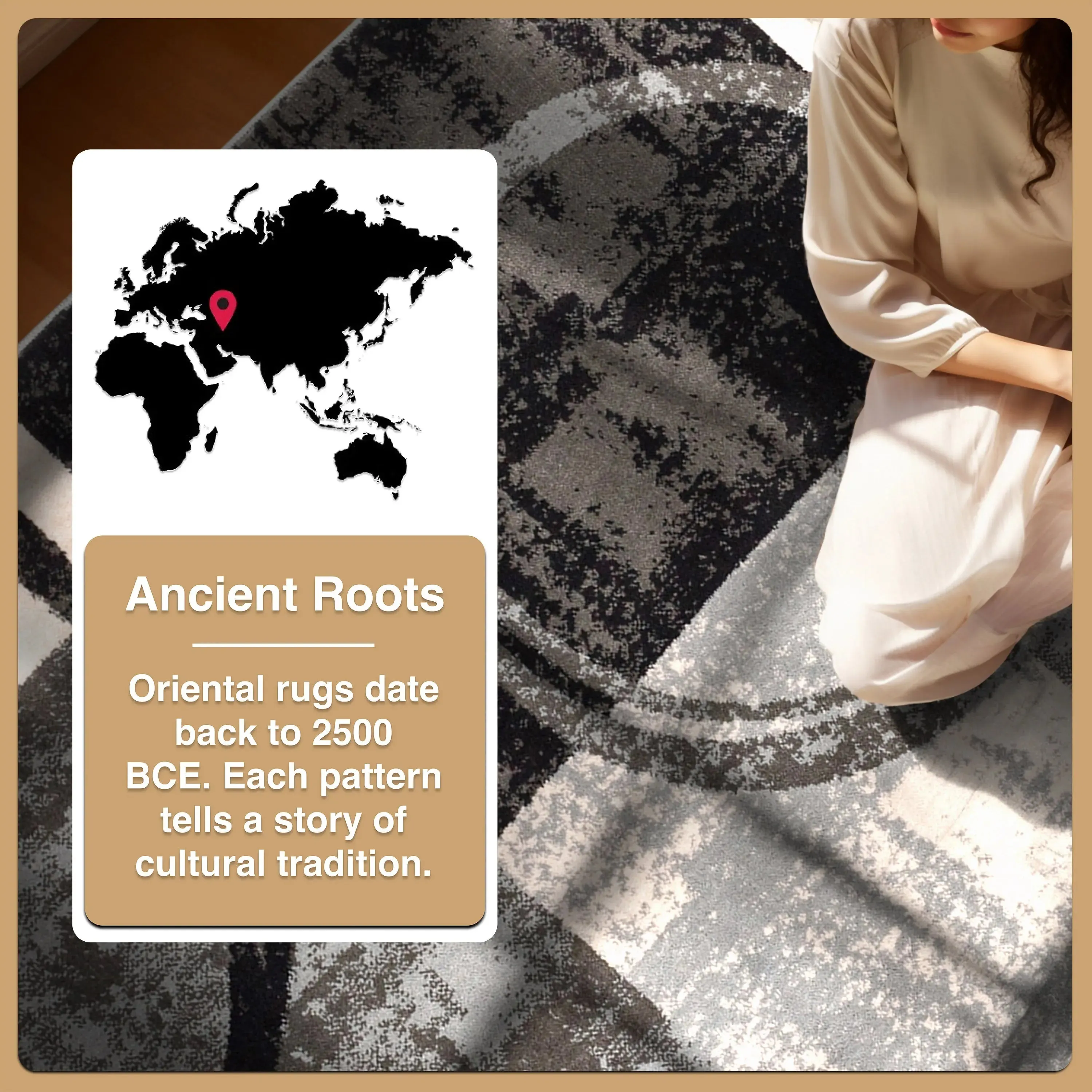 Shai Modern Geometric Grey Green Rug