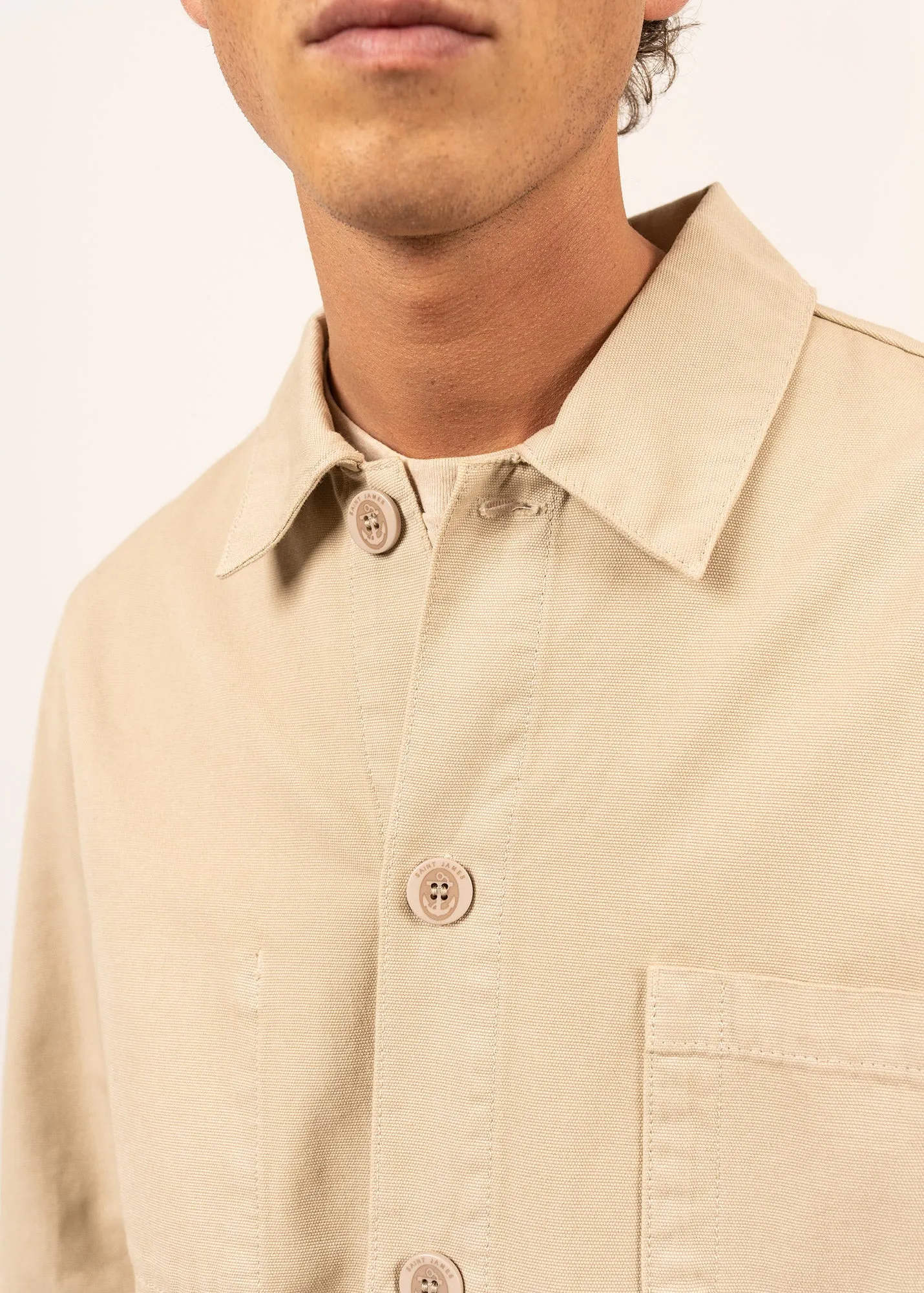Sirocco fisherman's jacket - buttoned, in cotton canvas (SABLE)