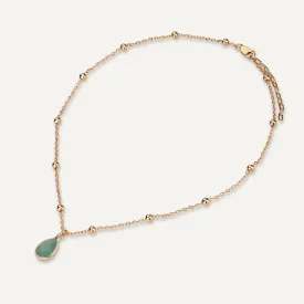 Sparkling Crystal & Chrysoprase Clasp Necklace In Gold-Tone