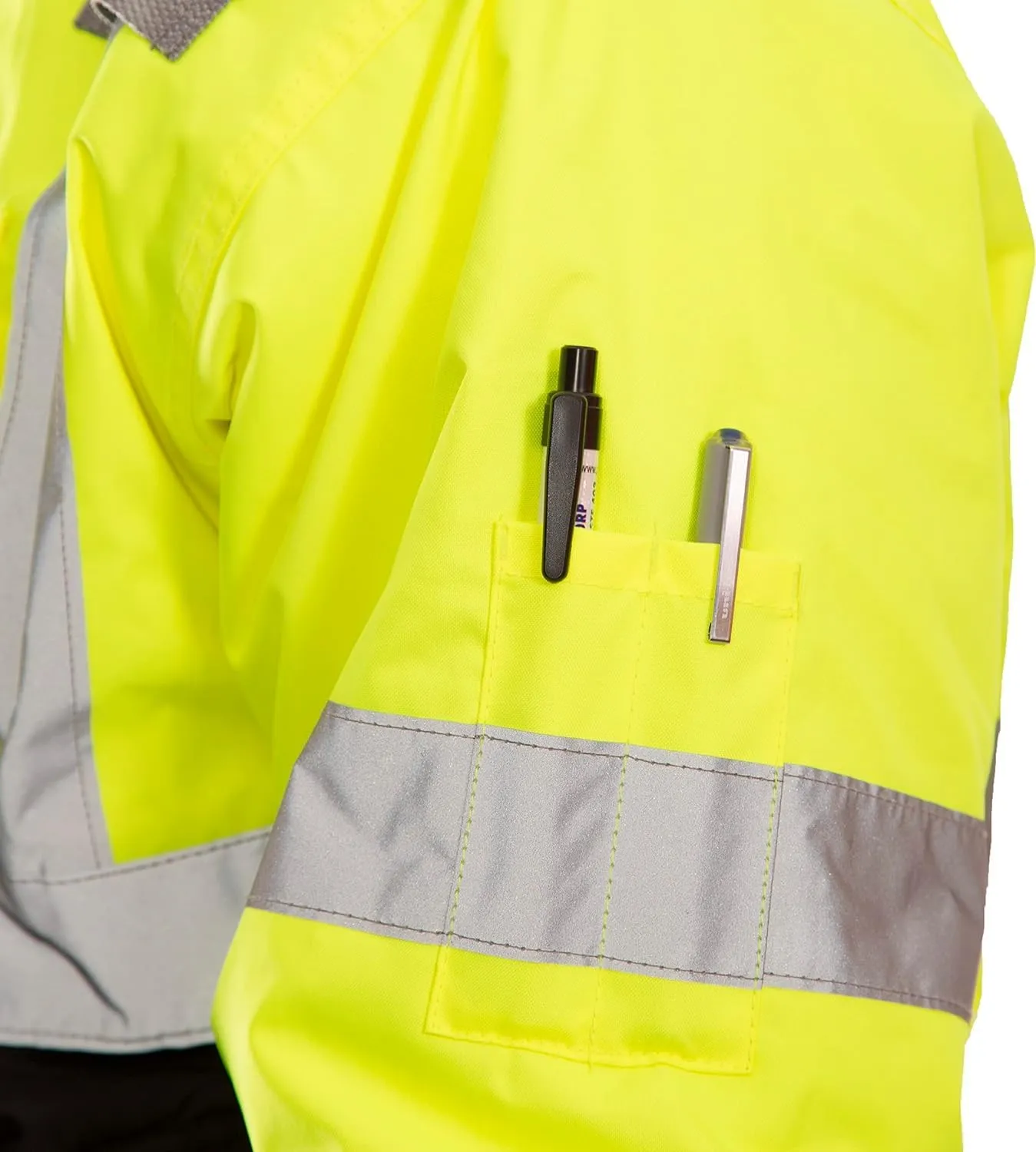 TINGLEY J26002 Bomber Jacket with 2" Silver Reflective Tape, 2XL, Fluorescent Yellow/Green/Black