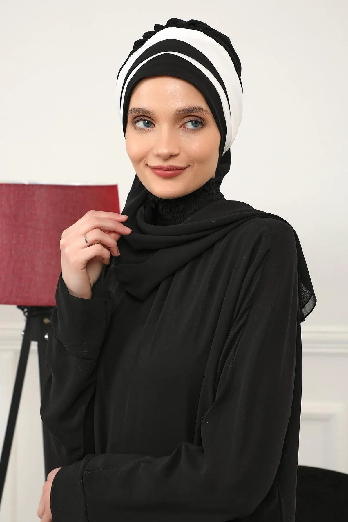 Two Colors Instant Turban Lightweight Multicolor Chiffon Scarf Head Turbans For Women Headwear Stylish Elegant Design,HT-52