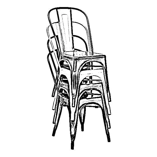 Vintage Black Silver Tolix Chair