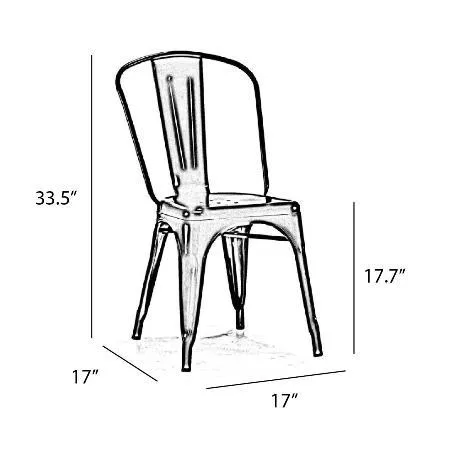 Vintage Black Silver Tolix Chair