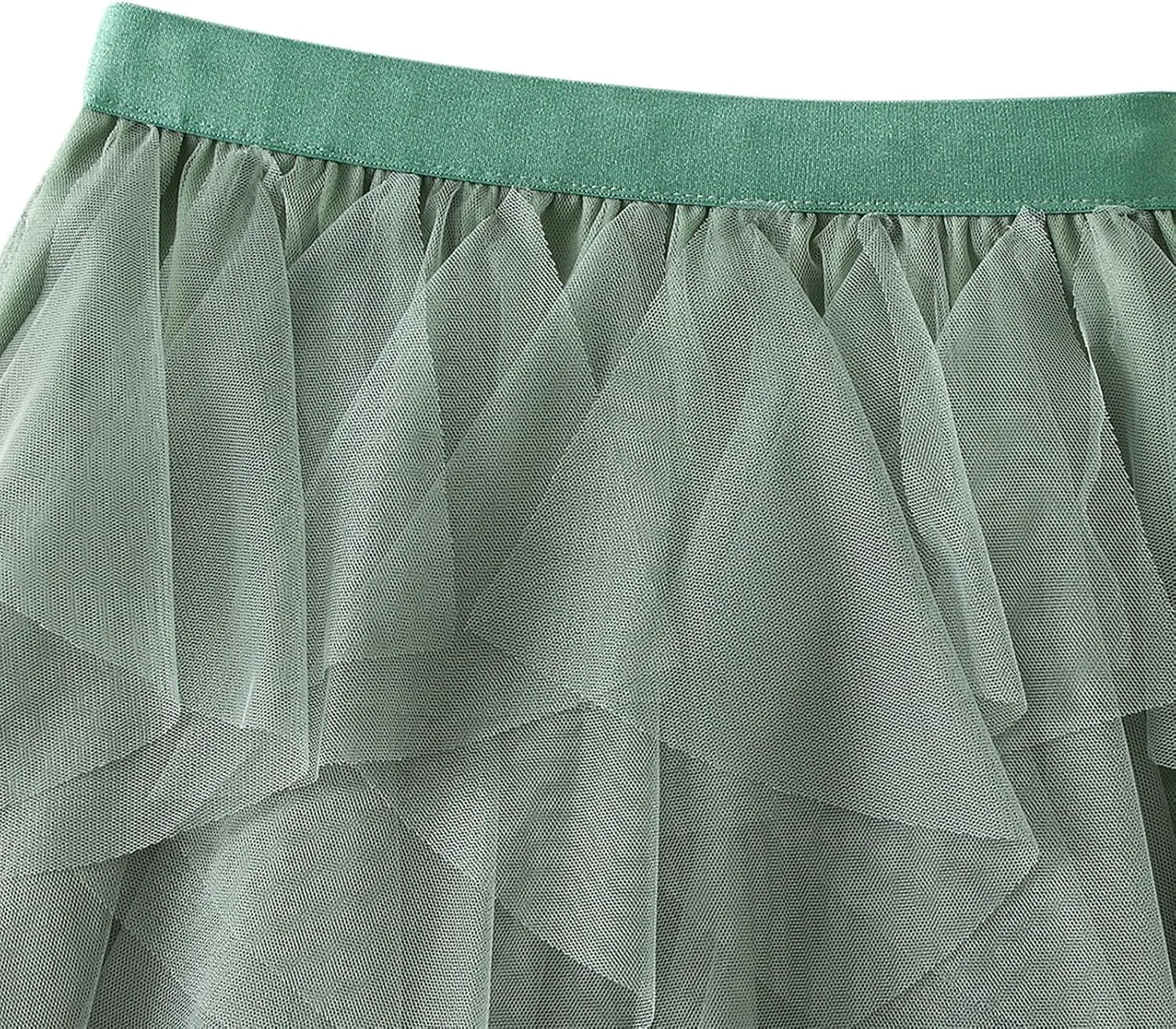Women's Tulle Mini Skirt Ruffled Mesh Puffy Ballet Tutu Skirts 50s Carnival Party Elastic Waist Short Underskirts