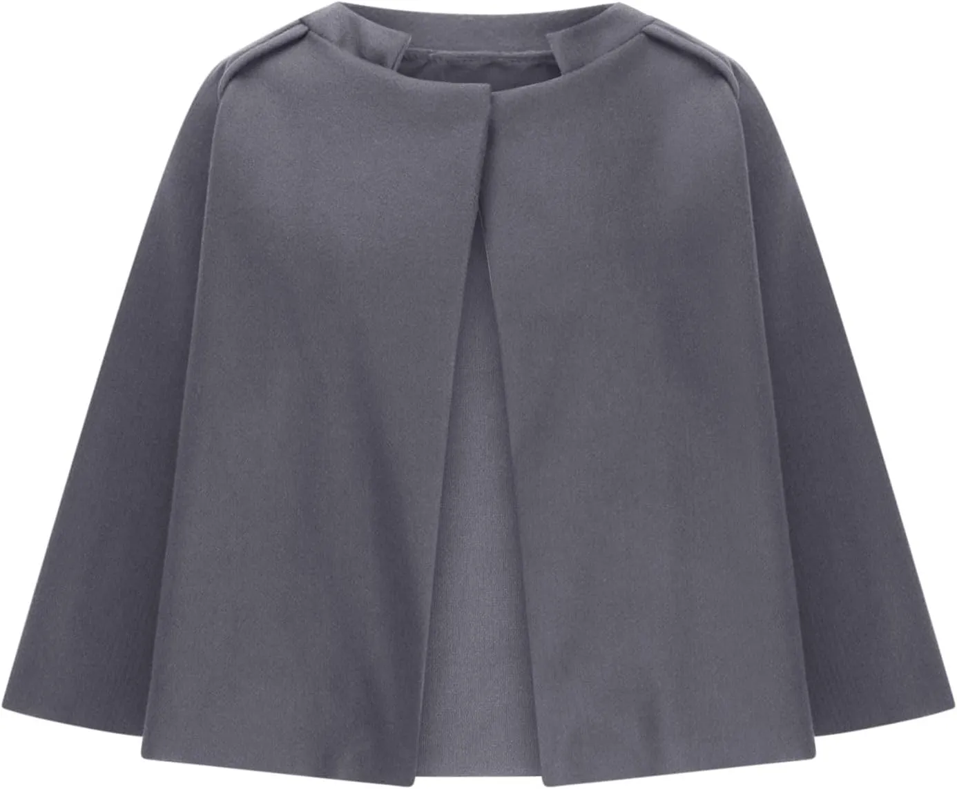 XUNRYAN Womens Trench Coat Wool-Blend Jackets Short Coats Cropped Cardigan Open Front Cape Coat Shawl Wraps Fashion Outerwear