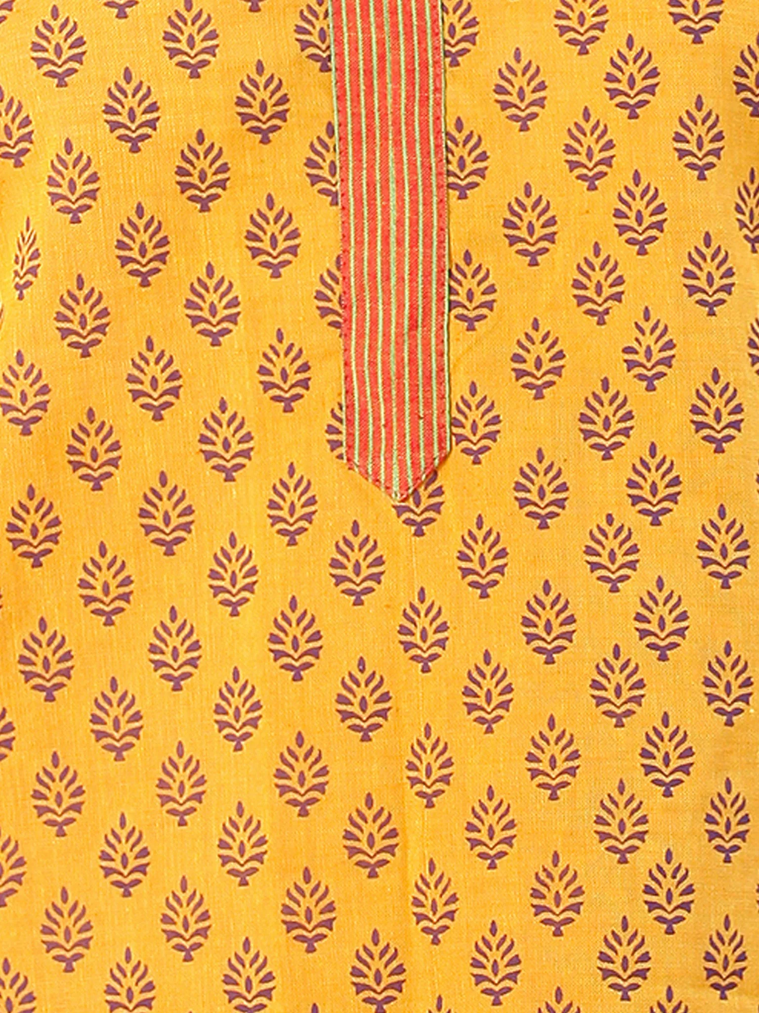 Yellow Purple South Handloom Cotton Top With  Zari Border - T48FXXX